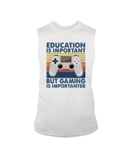 EDUCATION IS IMPORTANT GAMING IS IMPORTANTER Sleeveless Tee tile