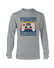 EDUCATION IS IMPORTANT GAMING IS IMPORTANTER Long Sleeve Tee tile