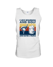 I LIKE BOURBON AND GOLF Unisex Tank tile