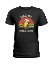 DADDY NEEDS A BEER VINTAGE Ladies T-Shirt tile