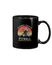 OF COURSE I TALK TO MY PITBULL Mug tile