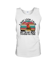 IN MY HEAD I'VE PECKED YOU 3 TIMES Unisex Tank tile