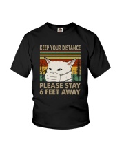 FUNNY PUG PLEASE STAY 6 FEET AWAY Youth T-Shirt thumbnail