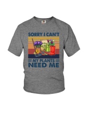 SORRY I CAN'T MY PLANTS NEED ME Youth T-Shirt tile