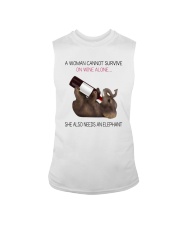 A WOMAN NEEDS WINE AND AN ELEPHANT Sleeveless Tee thumbnail