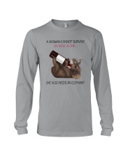 A WOMAN NEEDS WINE AND AN ELEPHANT Long Sleeve Tee thumbnail