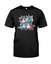 BEST FRIENDS UNICORN AND DINOSAUR COSTUMES Classic T-Shirt front