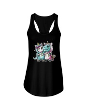 BEST FRIENDS UNICORN AND DINOSAUR COSTUMES Ladies Flowy Tank tile