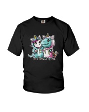 BEST FRIENDS UNICORN AND DINOSAUR COSTUMES Youth T-Shirt tile