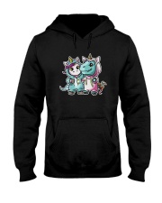 BEST FRIENDS UNICORN AND DINOSAUR COSTUMES Hooded Sweatshirt tile