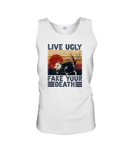 LIVE UGLY FAKE YOUR DEATH Unisex Tank tile