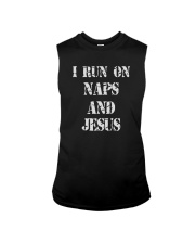 I RUN ON NAPS AND JESUS Sleeveless Tee tile