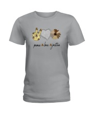 PEACE LOVE JUSTICE Ladies T-Shirt tile