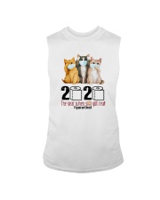 2020 THE YEAR WHEN SHIT GOT REAL THREE CATS Sleeveless Tee thumbnail