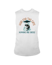HERE FOR THE CATS HUMANS ARE GROSS Sleeveless Tee tile