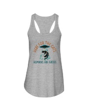 HERE FOR THE CATS HUMANS ARE GROSS Ladies Flowy Tank tile