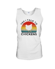 YEP I TALK TO CHICKEN Unisex Tank tile