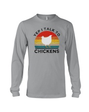 YEP I TALK TO CHICKEN Long Sleeve Tee tile