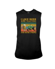 I LIKE BEER AND TRACTORS AND MAYBE 3 PEOPLE Sleeveless Tee tile