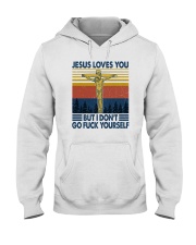 JESUS LOVES YOU BUT I DON'T Hooded Sweatshirt tile