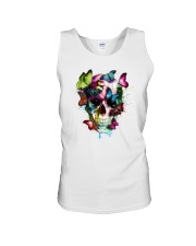 SKULL AND BUTTERFLIES Unisex Tank tile
