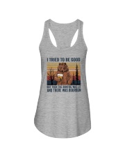 BONFIRE WAS LIT THERE WAS BOURBON Ladies Flowy Tank thumbnail