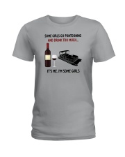 SOME GIRLS GO PONTOONING AND DRINK TOO MUCH Ladies T-Shirt tile