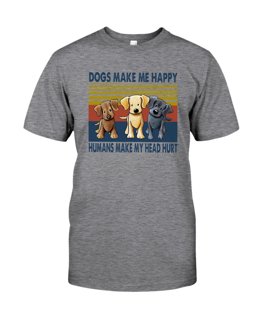DOGS MAKE ME HAPPY VINTAGE Classic T-Shirt