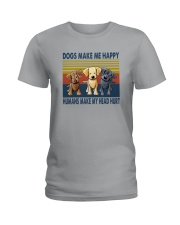 DOGS MAKE ME HAPPY VINTAGE Ladies T-Shirt thumbnail