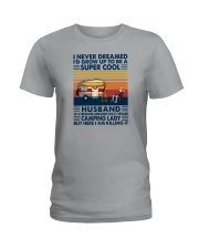 SUPER COOL CAMPING HUSBAND Ladies T-Shirt tile