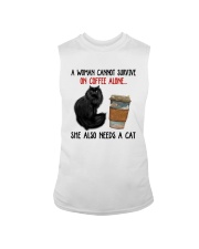 WOMAN SURVIVE ON COFFEE AND A CAT Sleeveless Tee thumbnail