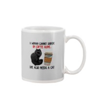 WOMAN SURVIVE ON COFFEE AND A CAT Mug thumbnail