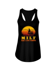 MILF MAN I LOVE FISHING VINTAGE Ladies Flowy Tank tile