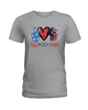 PEACE LOVE DOODLE Ladies T-Shirt tile