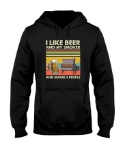 I LIKE BEER AND MY SMOKER Hooded Sweatshirt tile