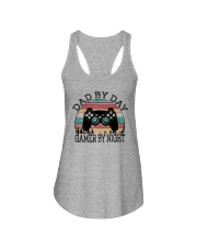 DAD BY DAY GAMER BY NIGHT Ladies Flowy Tank tile