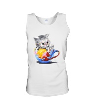 KITTY ON CUP HAND Unisex Tank thumbnail