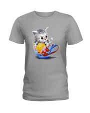 KITTY ON CUP HAND Ladies T-Shirt thumbnail