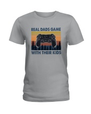 REAL DADS GAME WITH THEIR KIDS Ladies T-Shirt thumbnail