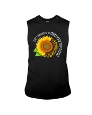 EASILY DISTRACTED BY SUNFLOWERS AND DOGS Sleeveless Tee thumbnail