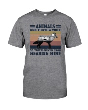 ANIMALS DON'T HAVE VOICE Classic T-Shirt front