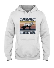 ANIMALS DON'T HAVE VOICE Hooded Sweatshirt tile