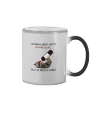 A WOMAN NEEDS WINE AND PITBULL Color Changing Mug thumbnail