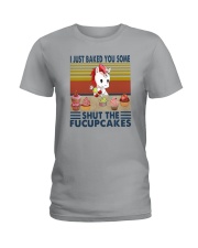 SHUT THE FUCUPCAKES UNICORN BAKING Ladies T-Shirt tile