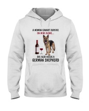 A WOMAN NEEDS WINE AND A GERMAN SHEPHERD Hooded Sweatshirt thumbnail
