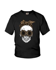 SKULL LEOPARD SUNFLOWER FLORAL FLOWER Youth T-Shirt thumbnail