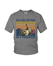 IN A DEA OF FISH BE A PURRMAID Youth T-Shirt tile