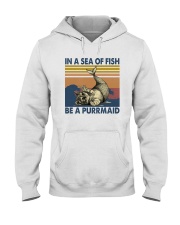 IN A DEA OF FISH BE A PURRMAID Hooded Sweatshirt tile