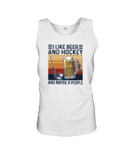 I LIKE BEER AND HOCKEY Unisex Tank tile