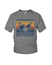 AN OLD MAN WITH A DRUM SET Youth T-Shirt thumbnail
